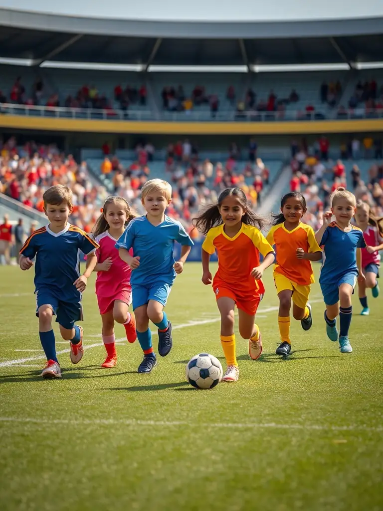 Teenagers participating in a high-energy football match organized by FOOTBALL CLUB DE MONTENDRE, showcasing their skills and competitive spirit.